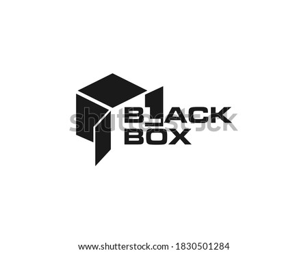 Black box vector symbol logo design illustration.	