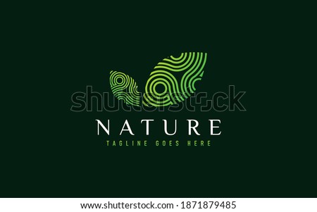Colorful Nature Leaf Logo Design with Abstract Lines Shapes Inside. Usable For Business, Community, Industrial, Foundation, Services Company. Flat Vector Logo Design Illustration.