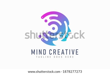 Abstract Circle with Human Face Silhouette Combination. Usable For Business, Community, Industrial, Foundation, Security, Tech, Services Company. Vector Logo Design Illustration.