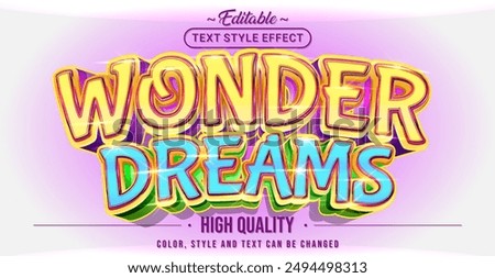 Editable text style effect - Wonder Dreams text style theme.