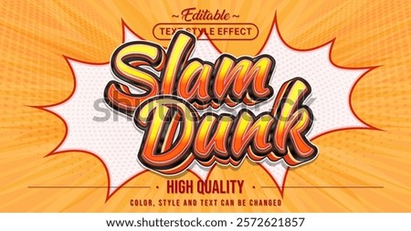 Editable text style effect -  Slam Dunk text style theme.