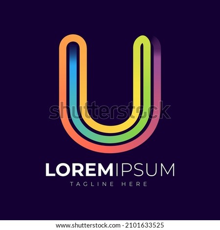 Letter u logo design template. Creative modern trendy u typography and colorful gradient. Stok fotoğraf © 
