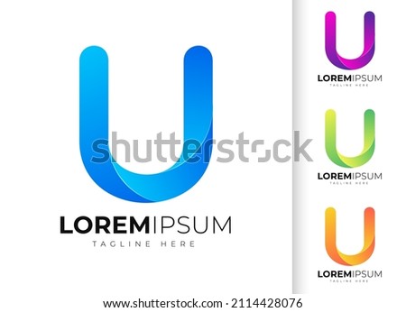 Letter u logo design template. Creative modern trendy u typography and colorful gradient Stok fotoğraf © 
