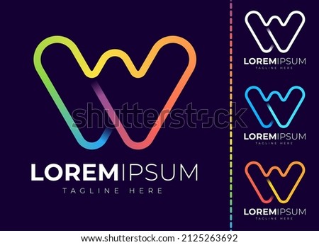 Letter w logo design template. Creative modern trendy w typography and colorful gradient. Zdjęcia stock © 