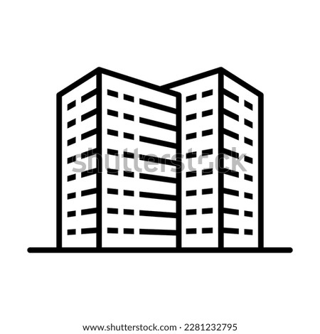 2 Building Icon Vector Illustration