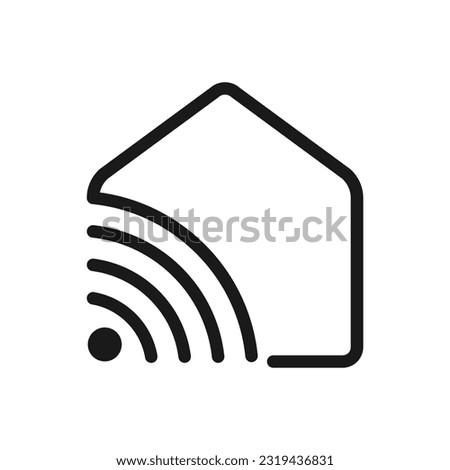 Smart Home Wifi Outline Icon Vector Illustration