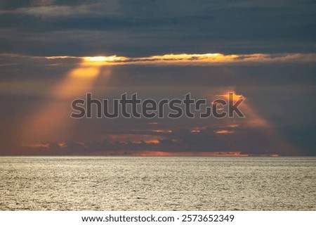 Similar – Image, Stock Photo Sunset behind dark clouds