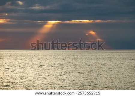 Similar – Image, Stock Photo Sunset behind dark clouds