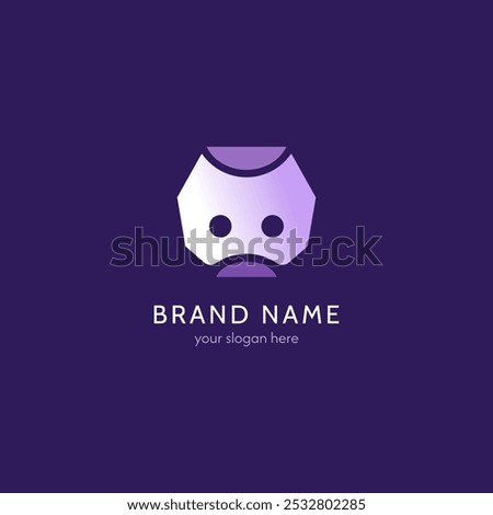 Gaming logo with purple gradient color. Universal creative icon symbol design. Trendy, artistic, simple, colorful, modern style. Perfect for game logo, studio, business, and online store