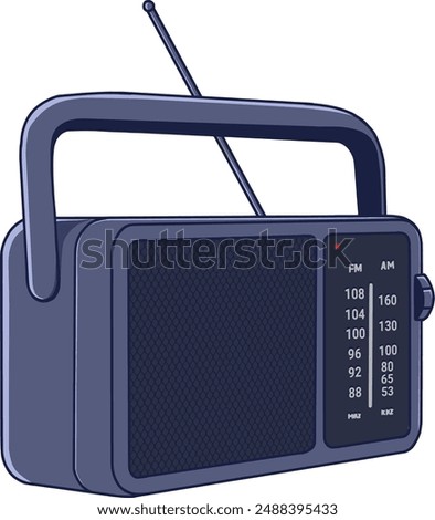 Illustration of a vector design for radio electronic devices with an old theme with an attractive design, suitable for your design needs with a radio theme or something similar