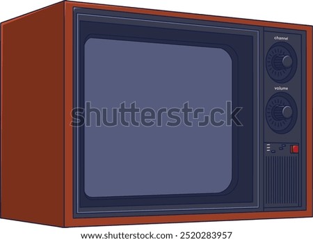 Unique and cool vector illustration of an old-fashioned television, suitable for design needs with an old-fashioned theme or about television