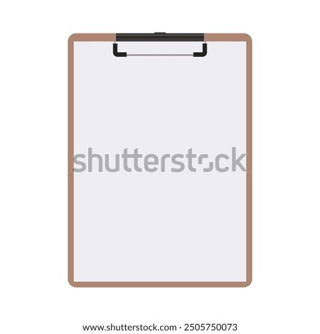 Vector illustration of clipboard in cartoon flat style. Clipboard icon isolated white white background. Round icon. Checklist clipboard silhouette. Simple circle icon. Modern flat icon in stylish 