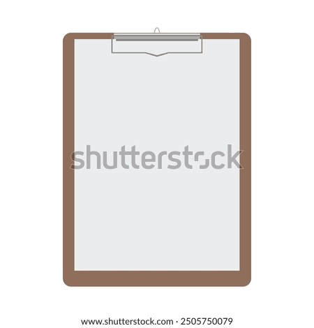 Vector illustration of clipboard in cartoon flat style. Clipboard icon isolated white white background. Round icon. Checklist clipboard silhouette. Simple circle icon. Modern flat icon in stylish 