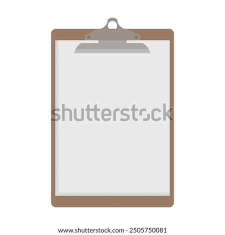 Vector illustration of clipboard in cartoon flat style. Clipboard icon isolated white white background. Round icon. Checklist clipboard silhouette. Simple circle icon. Modern flat icon in stylish 