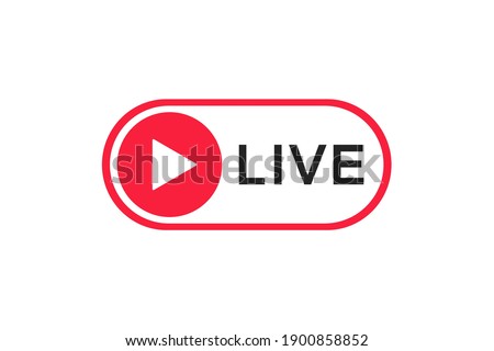 Live streaming icon. Live broadcasting button. Online stream symbol. Live stream logo. Social media. Vector illustration.