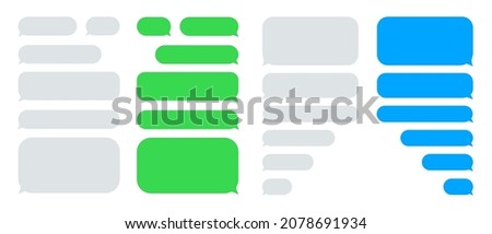 Message bubbles for messenger. Chat speech bubbles. Smartphone chat for text sms. Vector illustration.