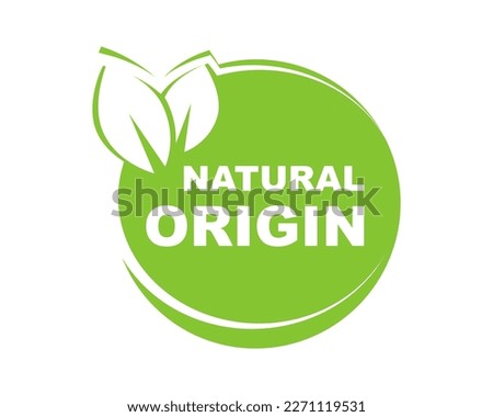 Natural origin label. Natural product logo. Organic Ingredients. Organic, eco and bio symbol. Vector illustration.