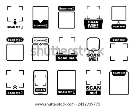 QR codes for smartphone. QR code with inscription scan me with smartphone. Scan me icon. Scan qr code icon for payment, mobile app and identification. Vector illustration.