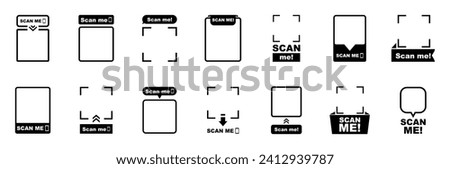 QR codes for smartphone. QR code with inscription scan me with smartphone. Scan me icon. Scan qr code icon for payment, mobile app and identification. Vector illustration.