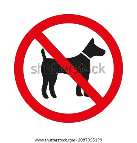 dog walking is prohibited. dogs are not allowed. vector prohibition sign