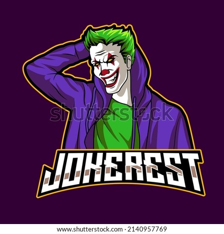 joker mascot for sports and esports logo vector illustration