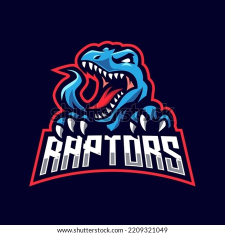 raptor mascot logo gaming illustration vector Stockfoto © 