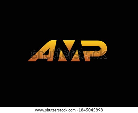 AMP letter logo with black background