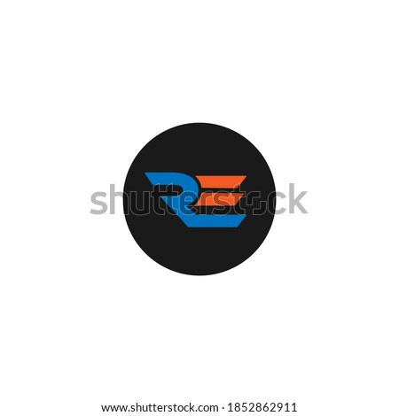 RE letter icon design on black background IN EILIPS. Creative letter RE/ R E logo design. GTA initials Logo design
