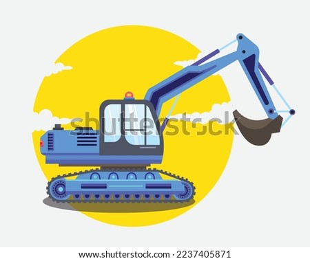 blue excavator toys in vector illustration design