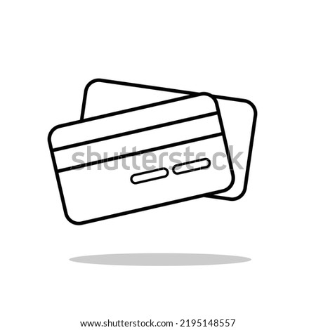 Vector Credit Card Outline Icon Design. E commerce or e marketing design element Shopping card in outline style Vector credit card icon design Business, Payment, Banking or Economy Concept Icon Design