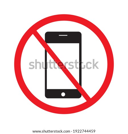 Do not use your mobile phone icon on white background vector.No phone sign