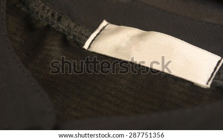 Clothing label inside of shirt