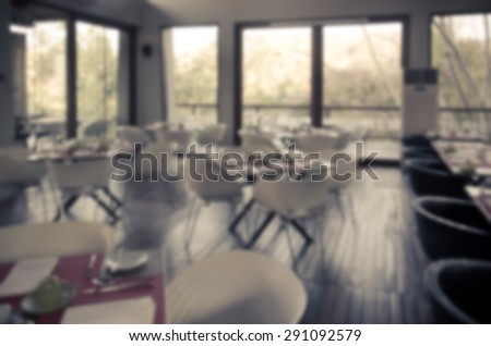 Blurred background : restaurant table blur background