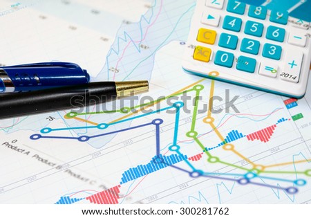 financial and business color charts and graphs. business concept