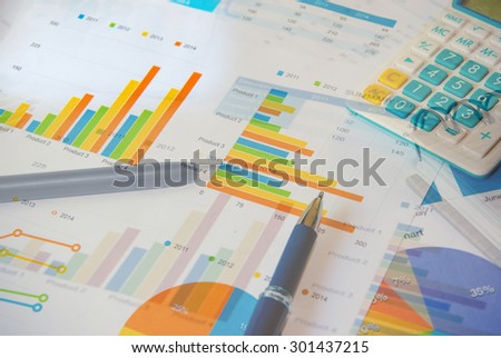 business graph on the table.business Concept