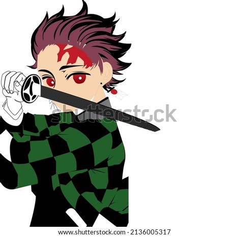 background logo kamado tanjiro main protagonist of Demon Slayer: Kimetsu no Yaiba 