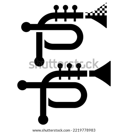 Modern abstract digital alphabet font. Minimal technology typography, creative urban sport fashion futuristic font and by number. S and P logo illustration trumpet ska music brochure banner design and Stock fotó © 
