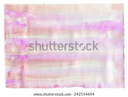 Pink watercolor background texture with paint drips