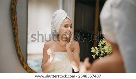 Similar – Image, Stock Photo Woman washing her hands