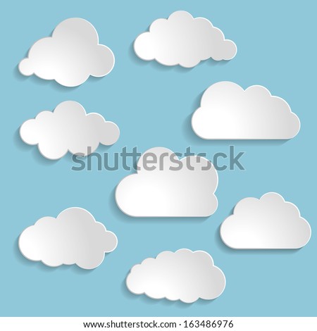 Vector illustration of clouds collection 