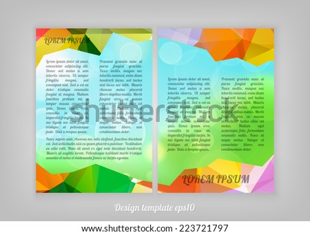 Abstract Colorful Triangular Polygonal geometric flyer design with bokeh lights