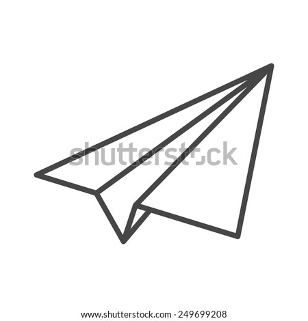 black linear paper plane icon