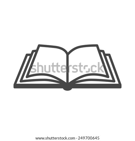 Open book vector icon on a white background