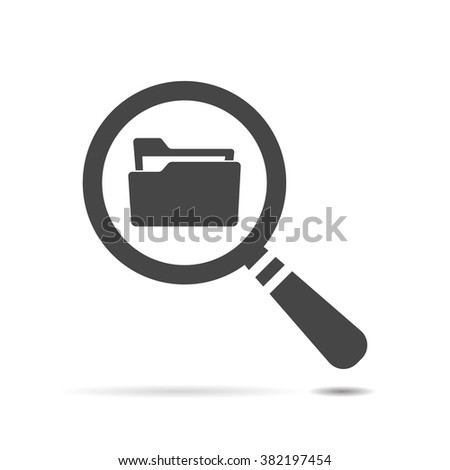 Flat Search concept with folder icon - Computing - Data and information 