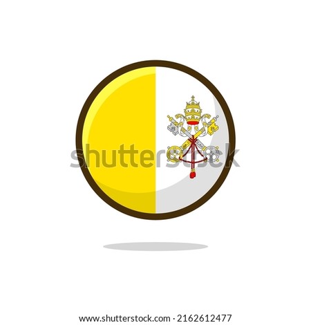 Holy See Flag Icon. Holy See Flag flat style isolated on a white background - stock vector.