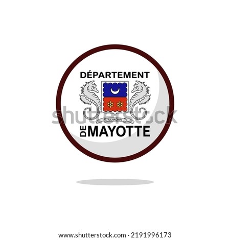 Mayotte Flag Icon. Mayotte Flag flat style isolated on a white background - stock vector.