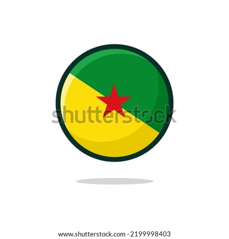 French Guiana Flag Icon. French Guiana Flag flat style isolated on a white background - stock vector.