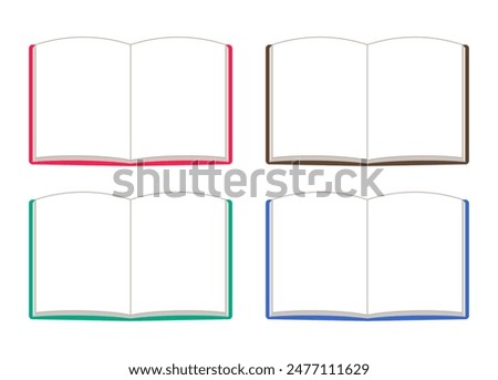 Simple open book (notebook) illustration frame