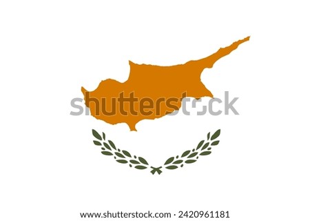 Illustration of yellow and green flag of Southern European country of Cyprus. Illustration made February 3rd, 2024, Zurich, Switzerland.