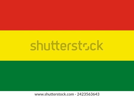 Close-up of red, yellow and green national flag of Southern American country of Bolivia. Illustration made February 9th, 2024, Zurich, Switzerland.
